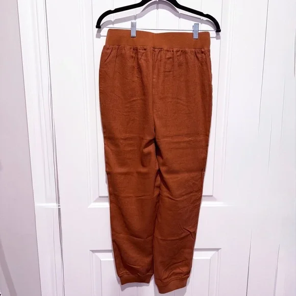 Women's Linen Blend Terracotta Joggers - Picture 6 of 8